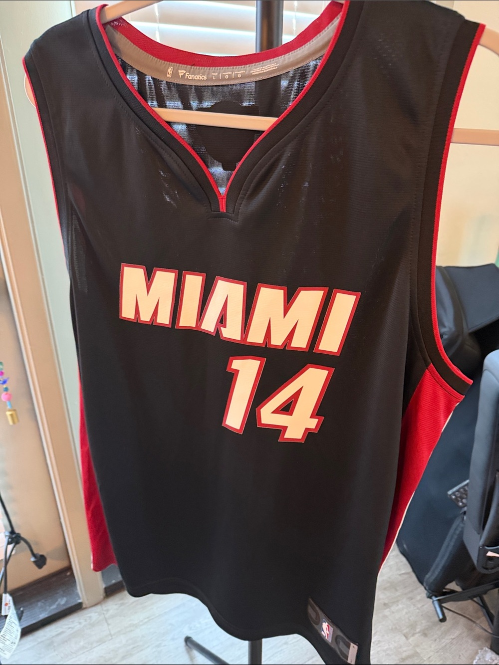 Fanatics Miami Black and Red #14 Basketball Jersey